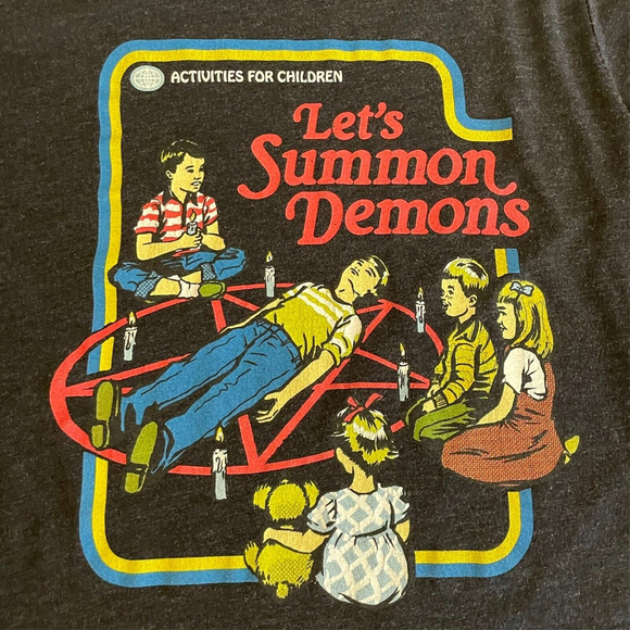 Canvas Other - Canvas Graphic T Shirt Small Charcoal Lets Summon Demons
